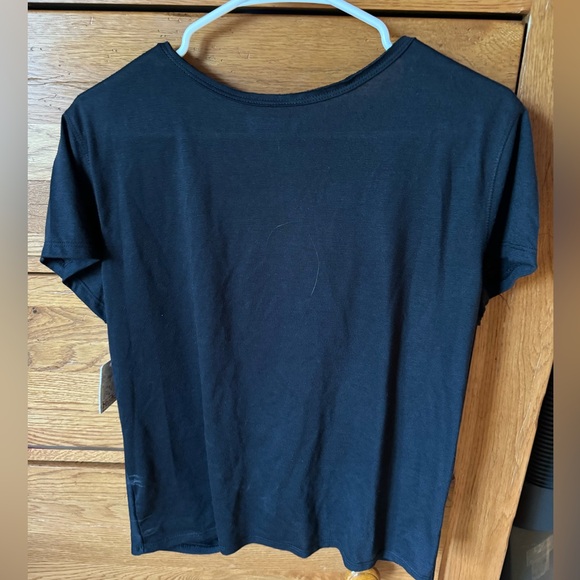 Mudd Juniors Women’s Cropped Tie Black lightweight T-Shirt Size Large NWT - Picture 3 of 8
